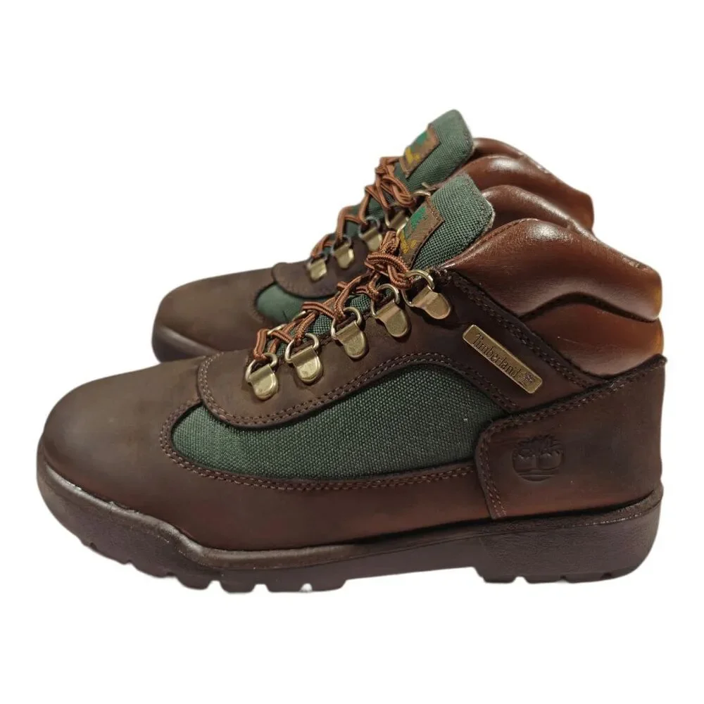 TIMBERLAND Field Mid 'Brown/Dark Olive' Hiking Boot Kid's Size 4